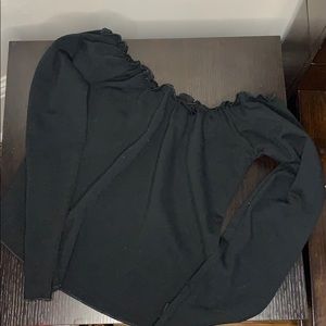 Off the shoulder black long sleeve top
